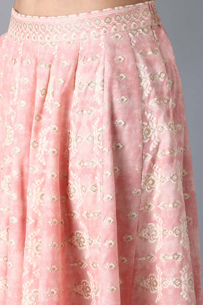 Blush Pink Circular Printed Skirt