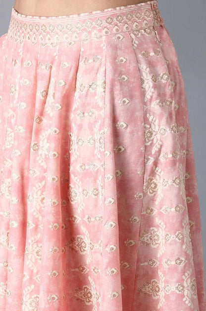 Blush Pink Circular Printed Skirt