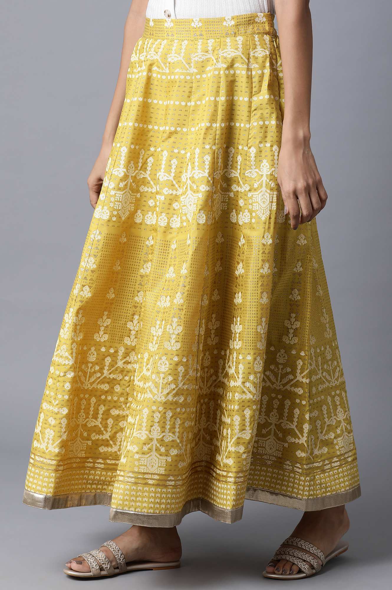 Mustard Yellow Kalidar Skirt