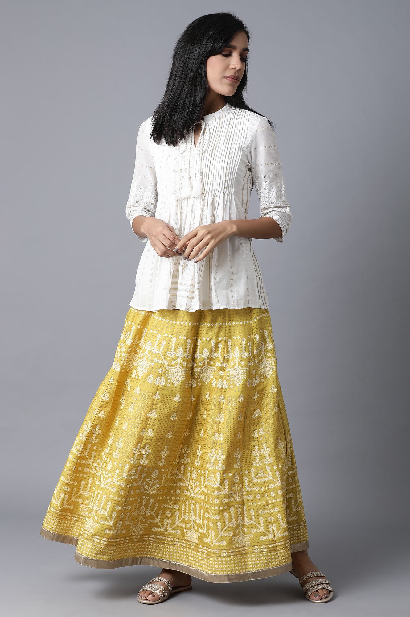 Mustard Yellow Kalidar Skirt