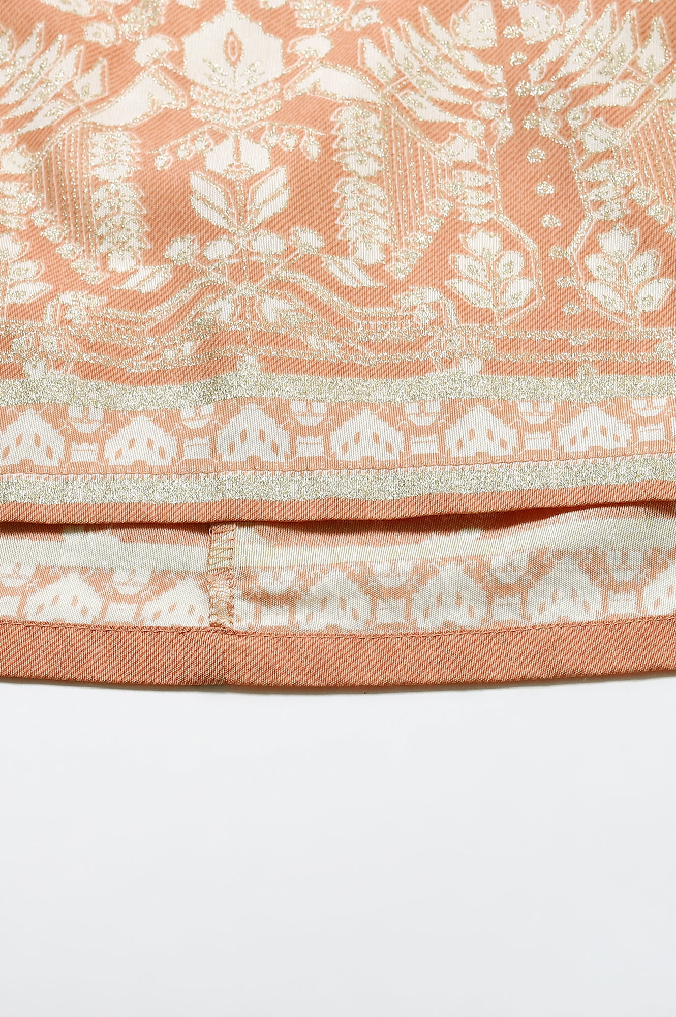 Peach Printed Kalidar Skirt