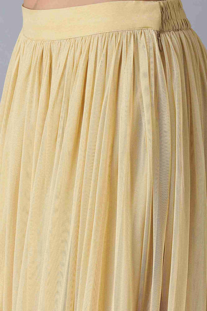 Gold Gathered Sequin Sheer Skirt