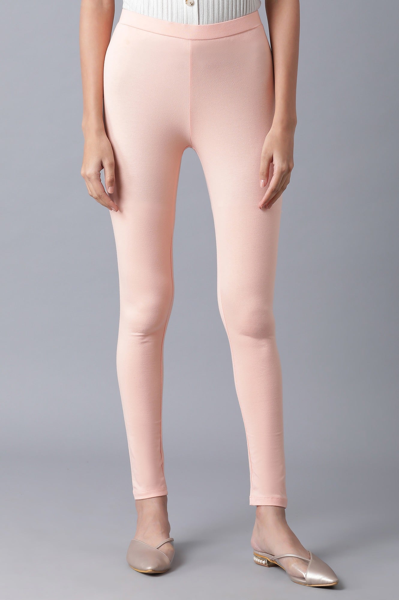 Blush Pink Solid Tights