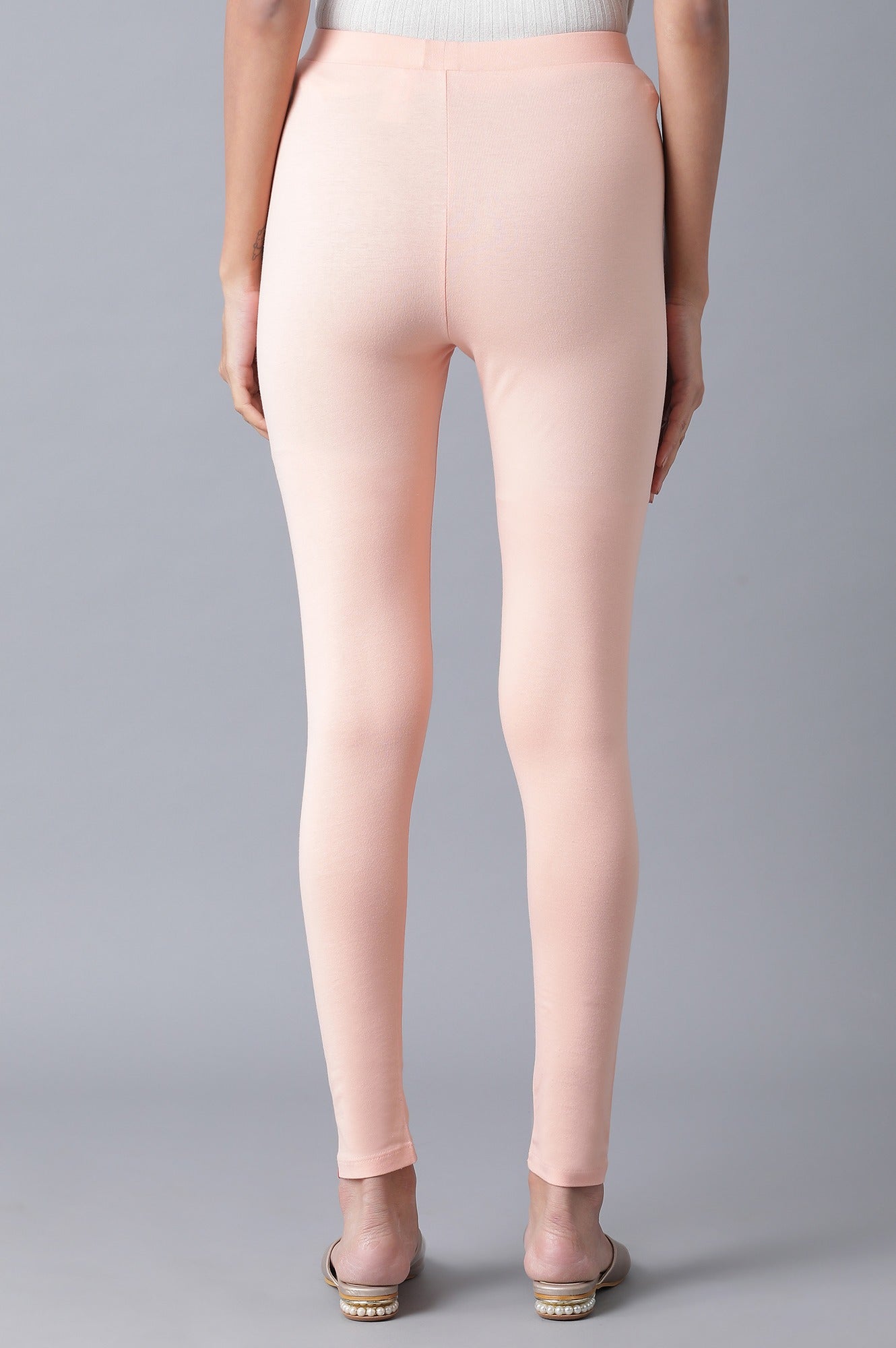 Blush Pink Solid Tights