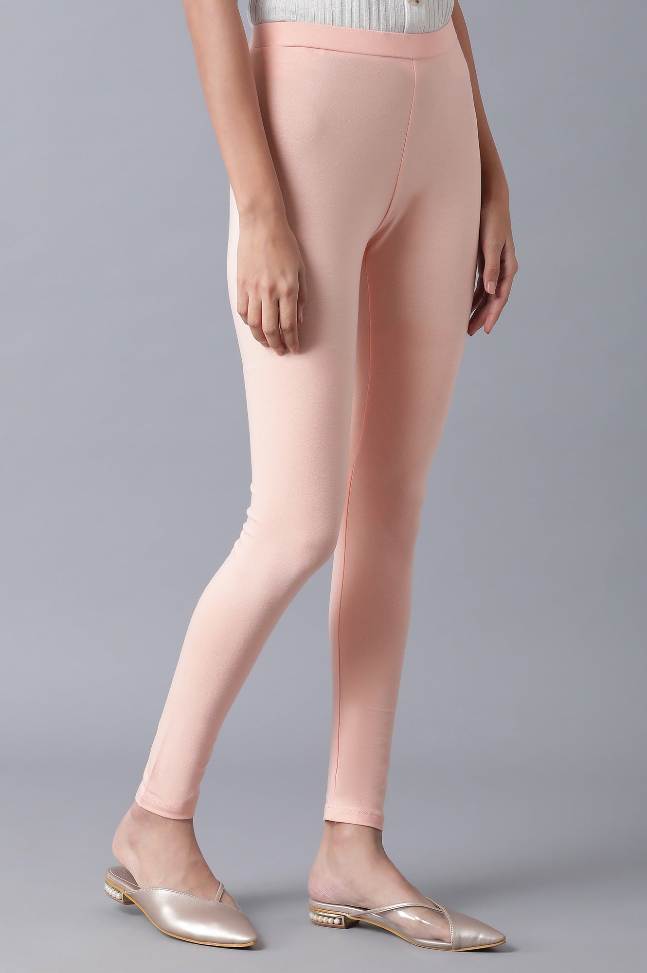 Blush Pink Solid Tights