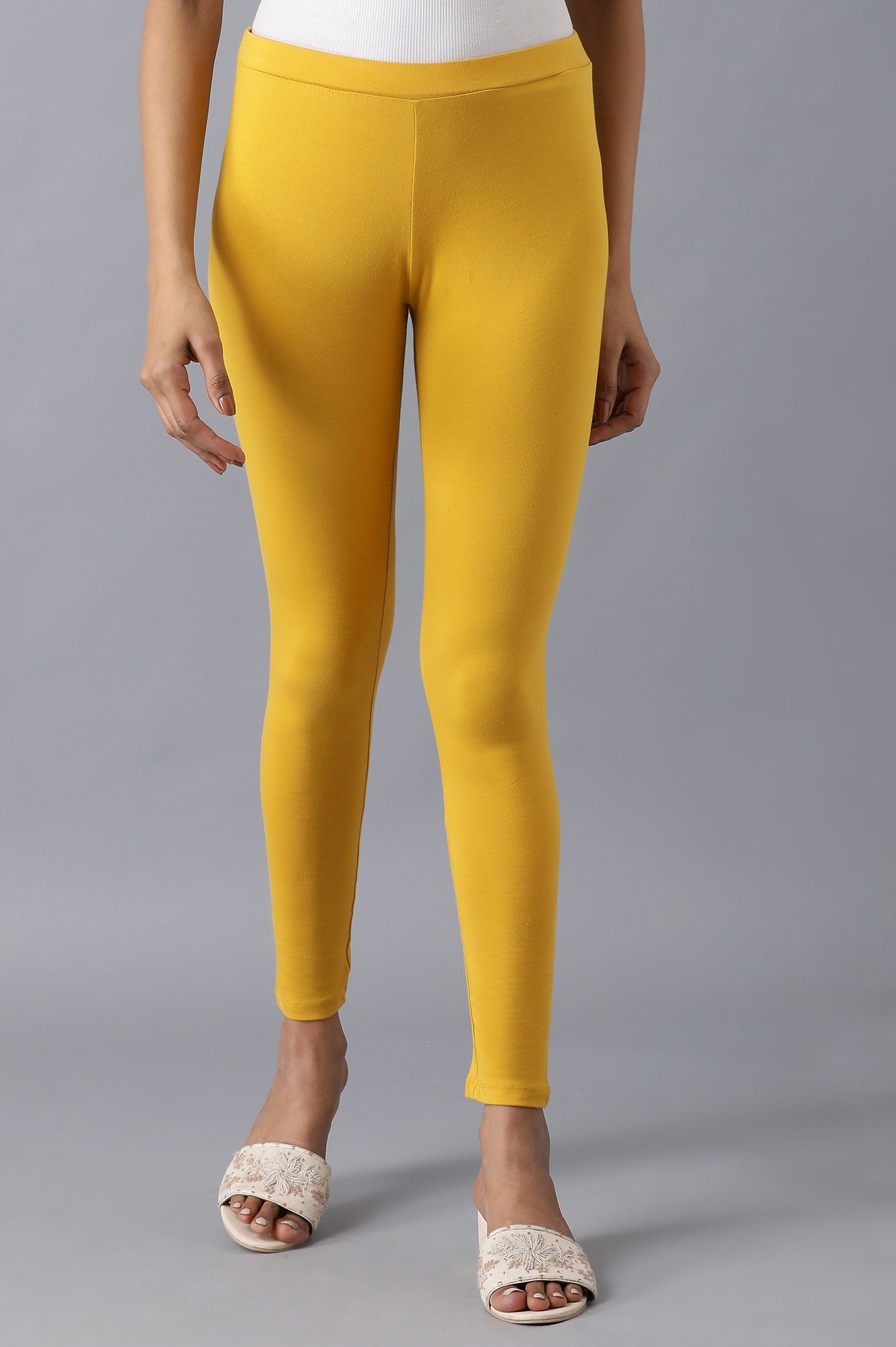 Yellow Solid Tights