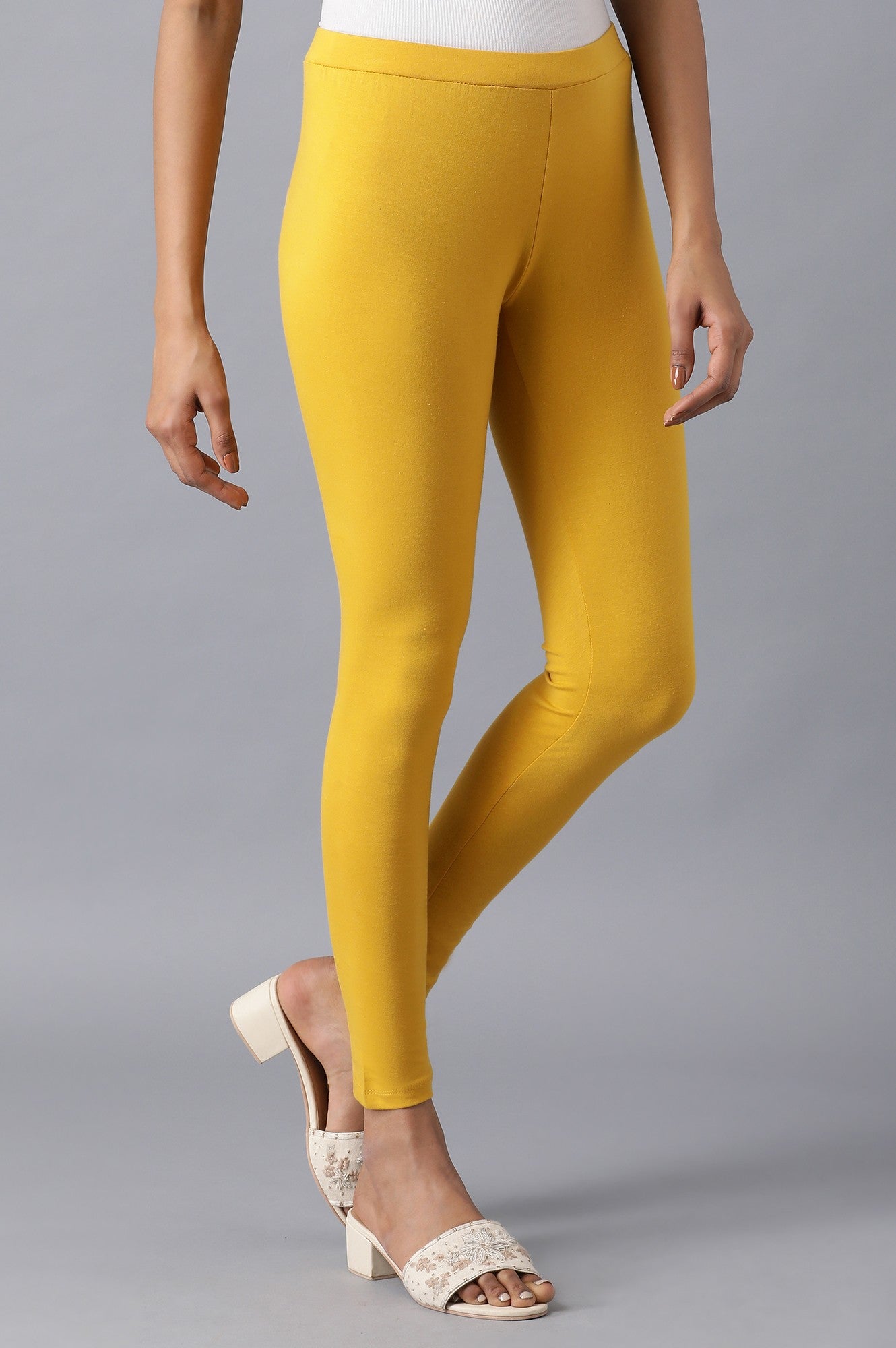 Yellow Solid Tights