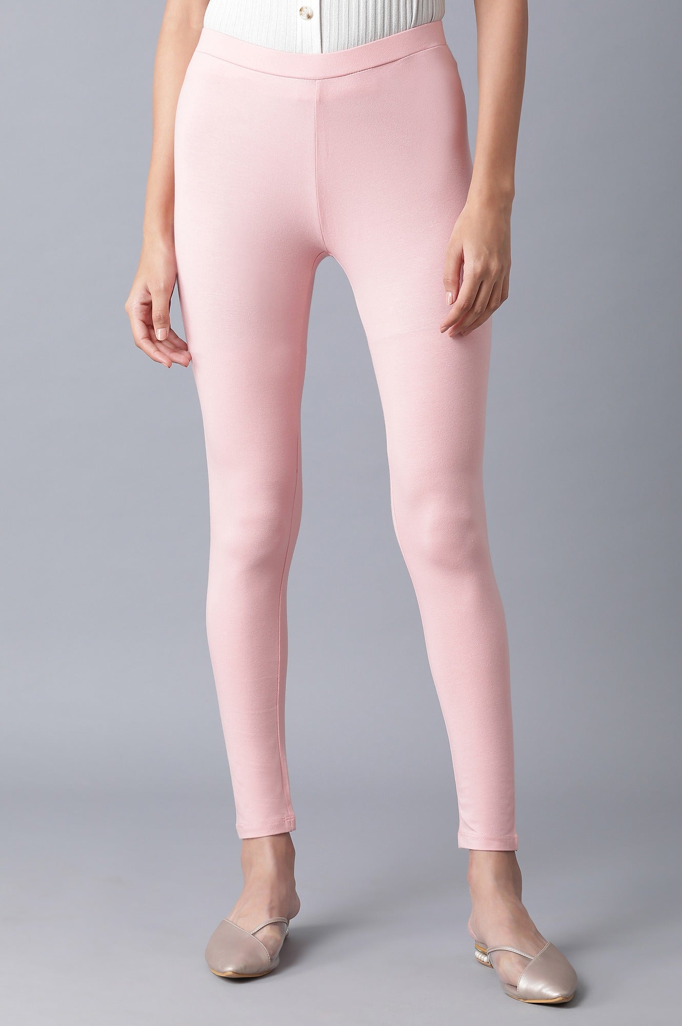 Rose Pink Solid Tights