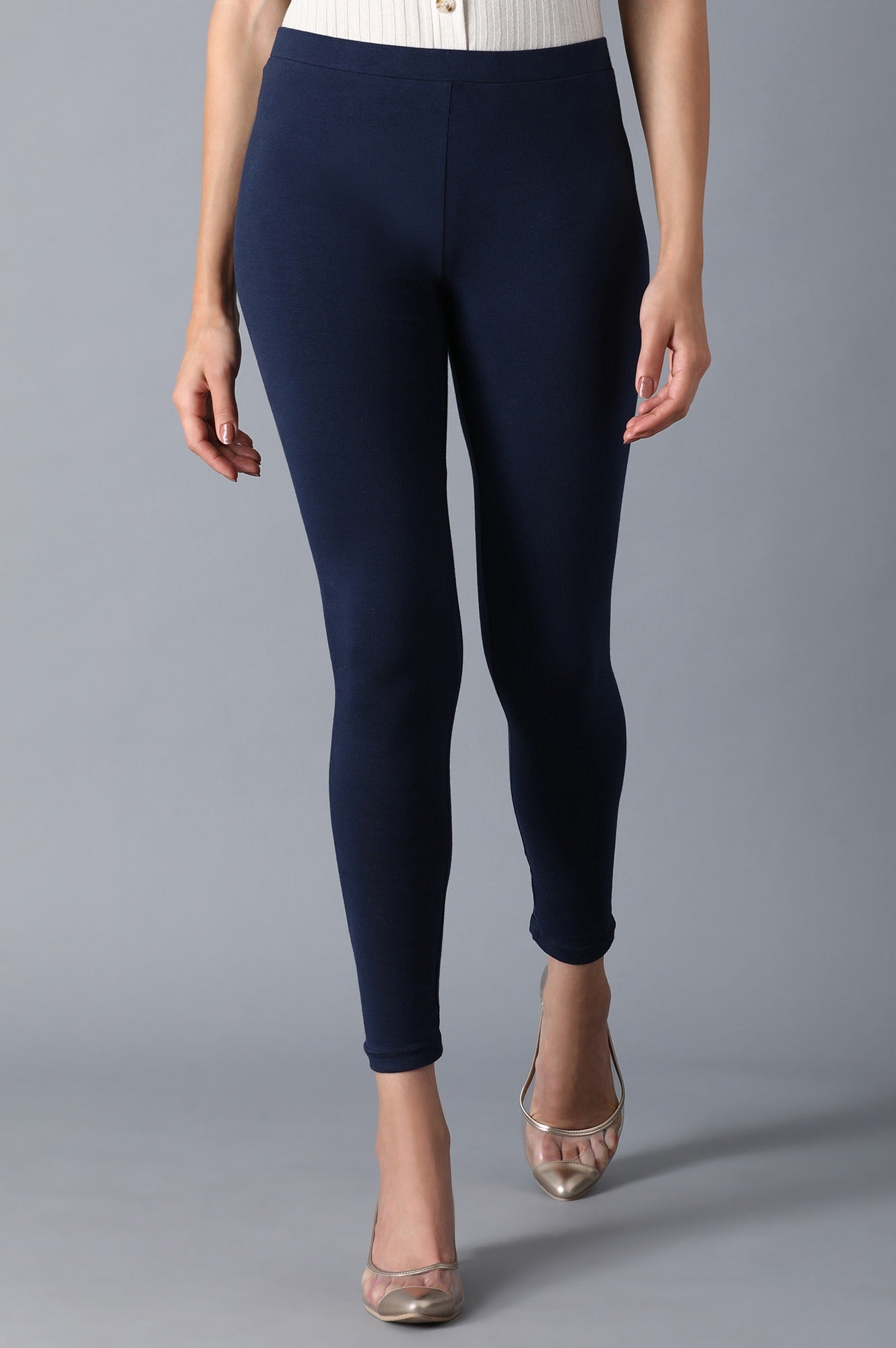 Navy Blue Slim Fit Tights