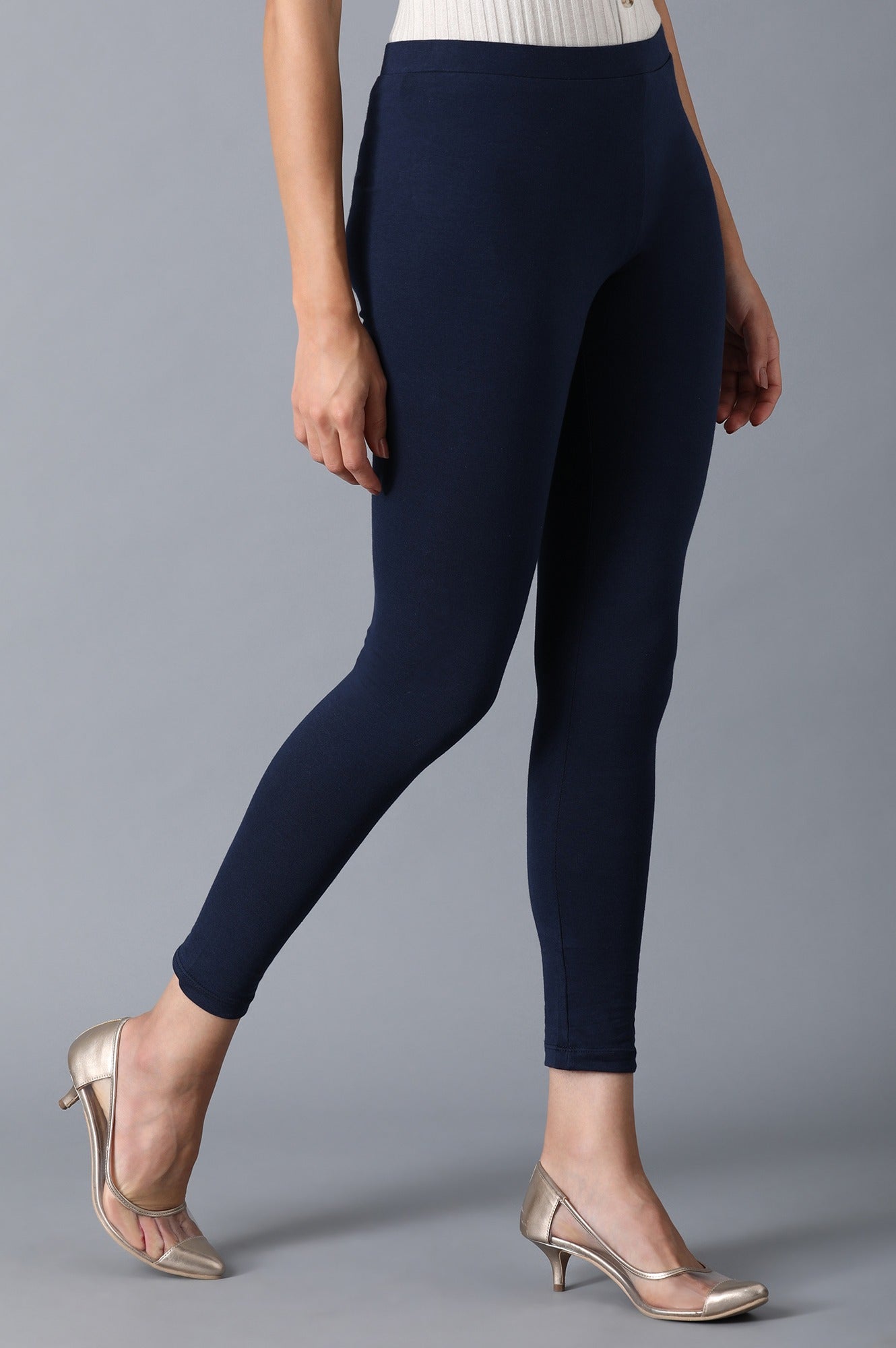 Navy Blue Slim Fit Tights