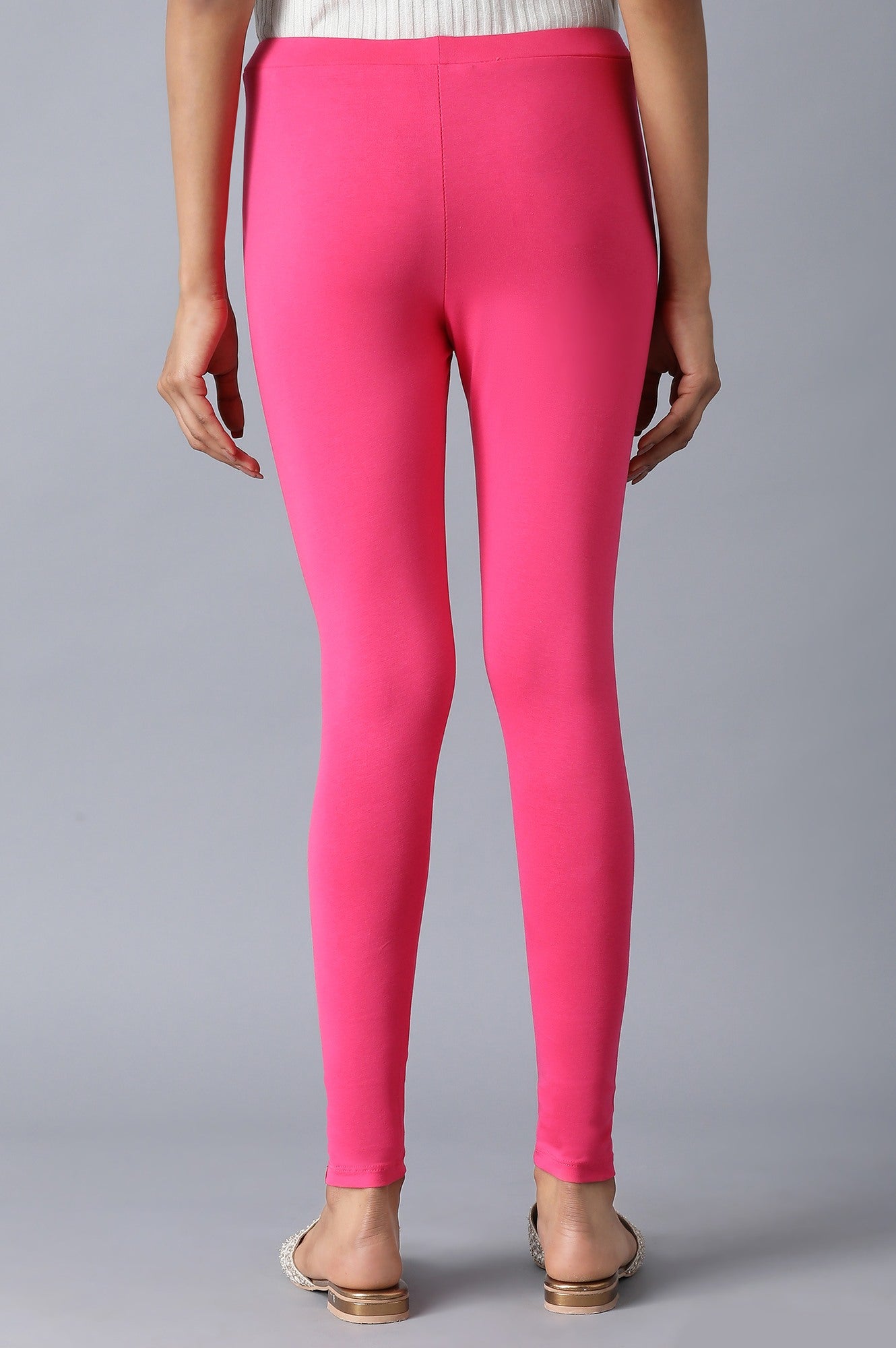 Fuchsia Pink Slim Fit Jersey Tights