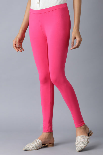 Fuchsia Pink Slim Fit Jersey Tights