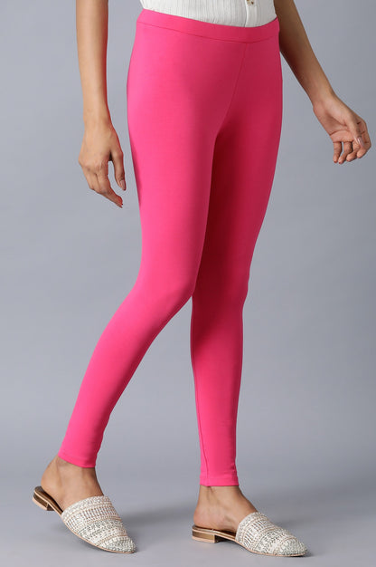 Fuchsia Pink Slim Fit Jersey Tights