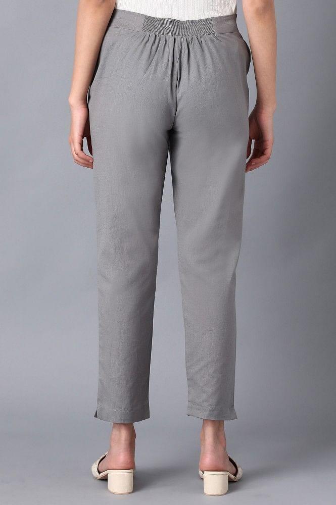 Grey Solid Pants - wforwoman