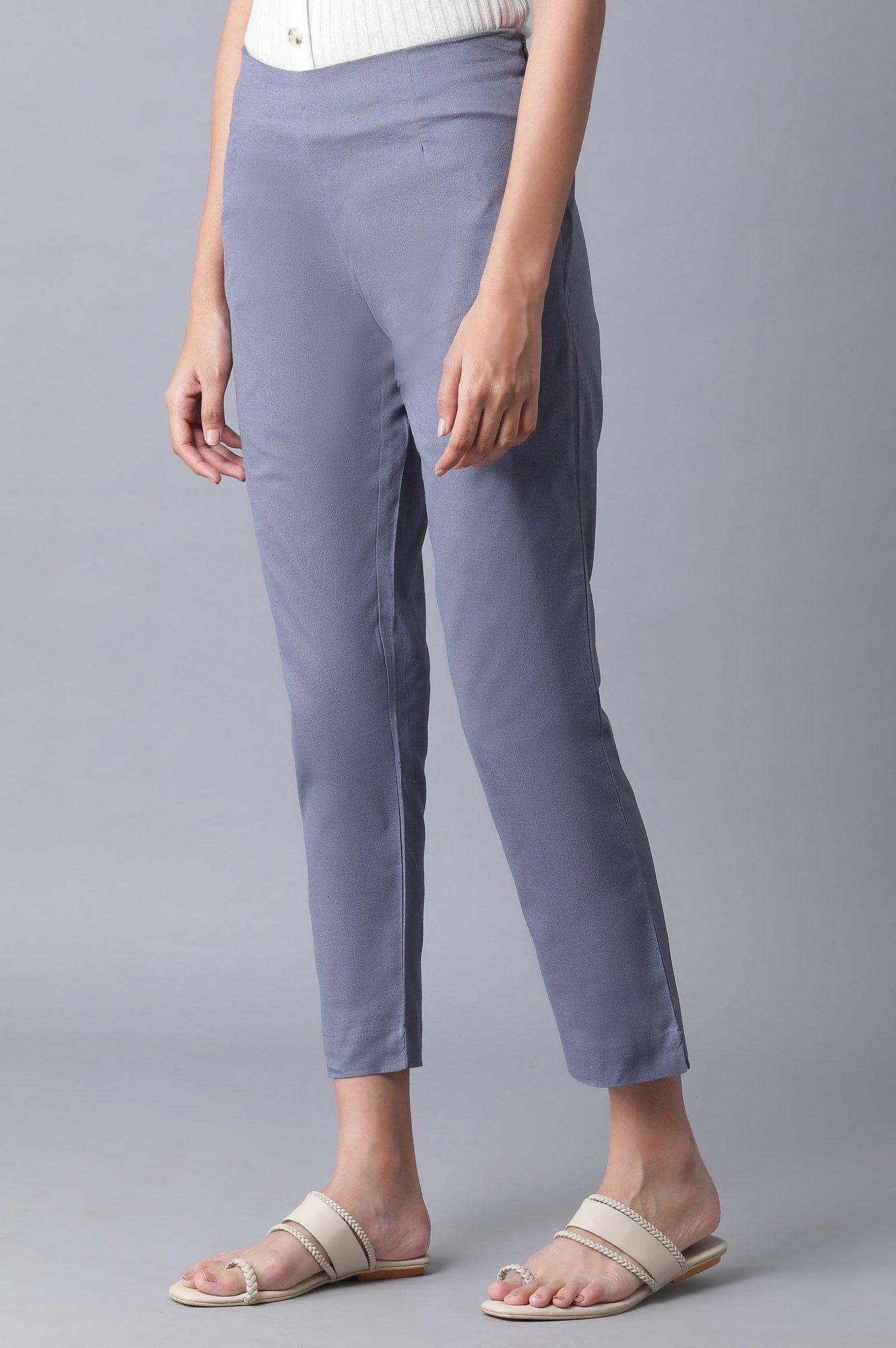 Ecru Cotton Slim Pants - wforwoman