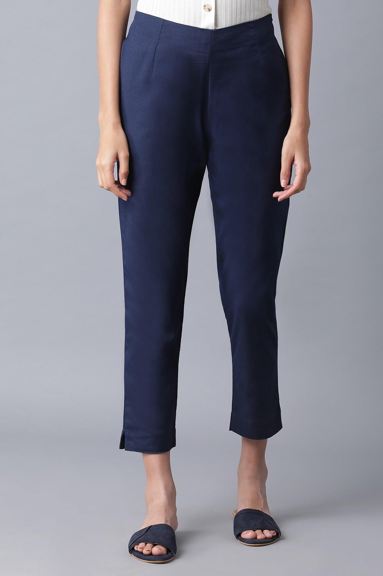 Navy Slim Pants - wforwoman