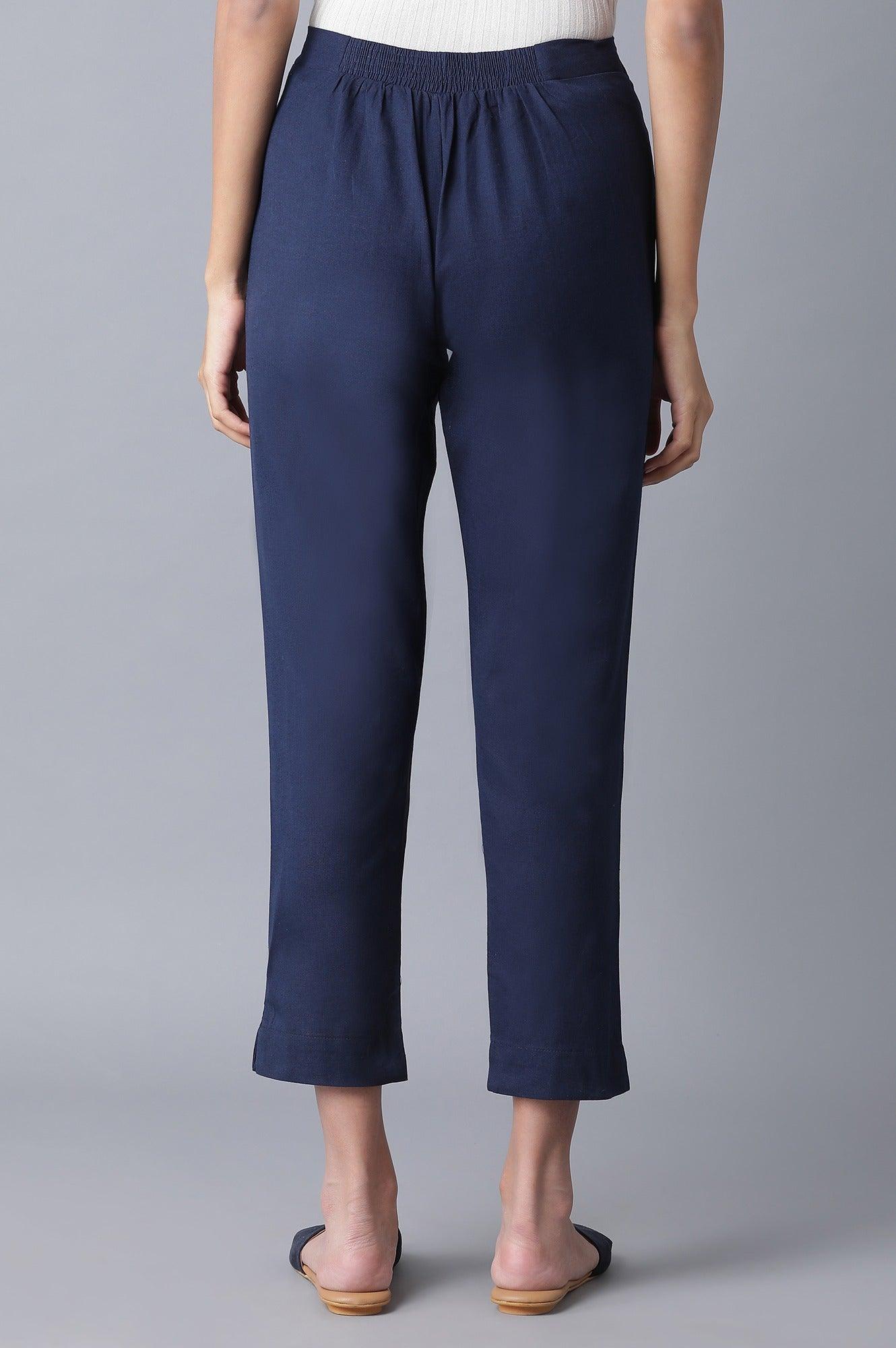 Navy Slim Pants - wforwoman