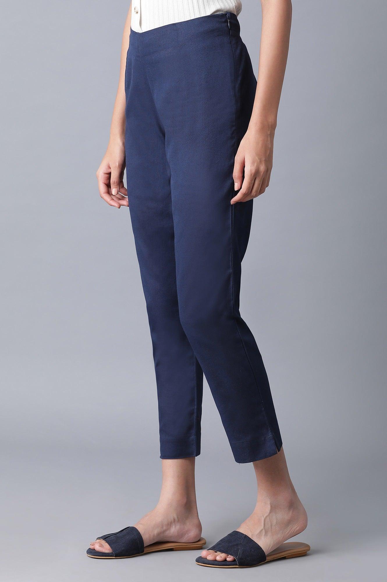 Navy Slim Pants - wforwoman