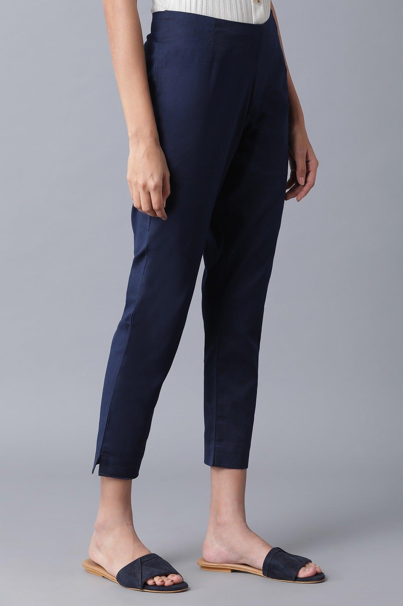 Navy Slim Pants - wforwoman