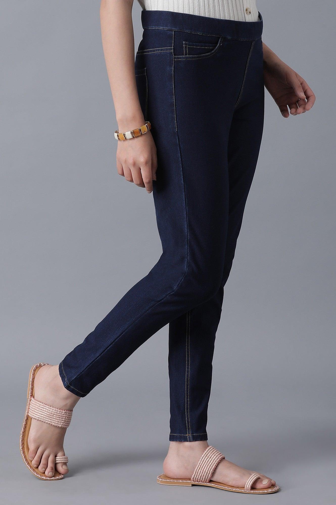 Navy Blue Jeggings - wforwoman