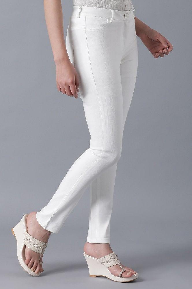 Ecru Casual Jeggings - wforwoman