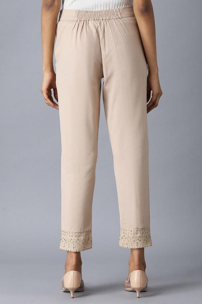 Beige Slim Pants - wforwoman