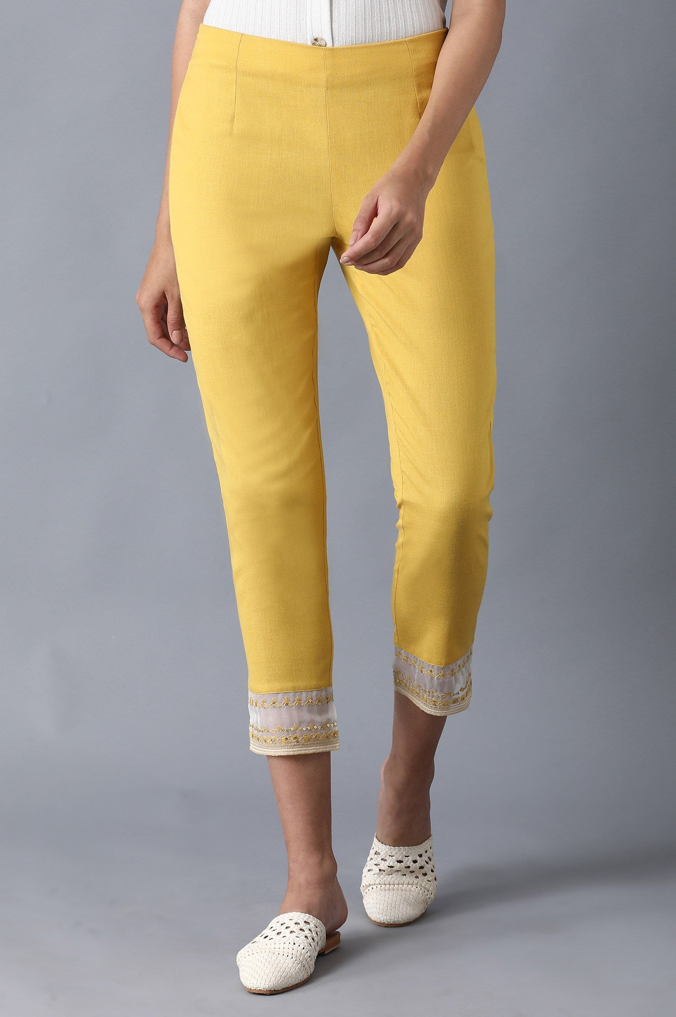 Yellow Slim Pants