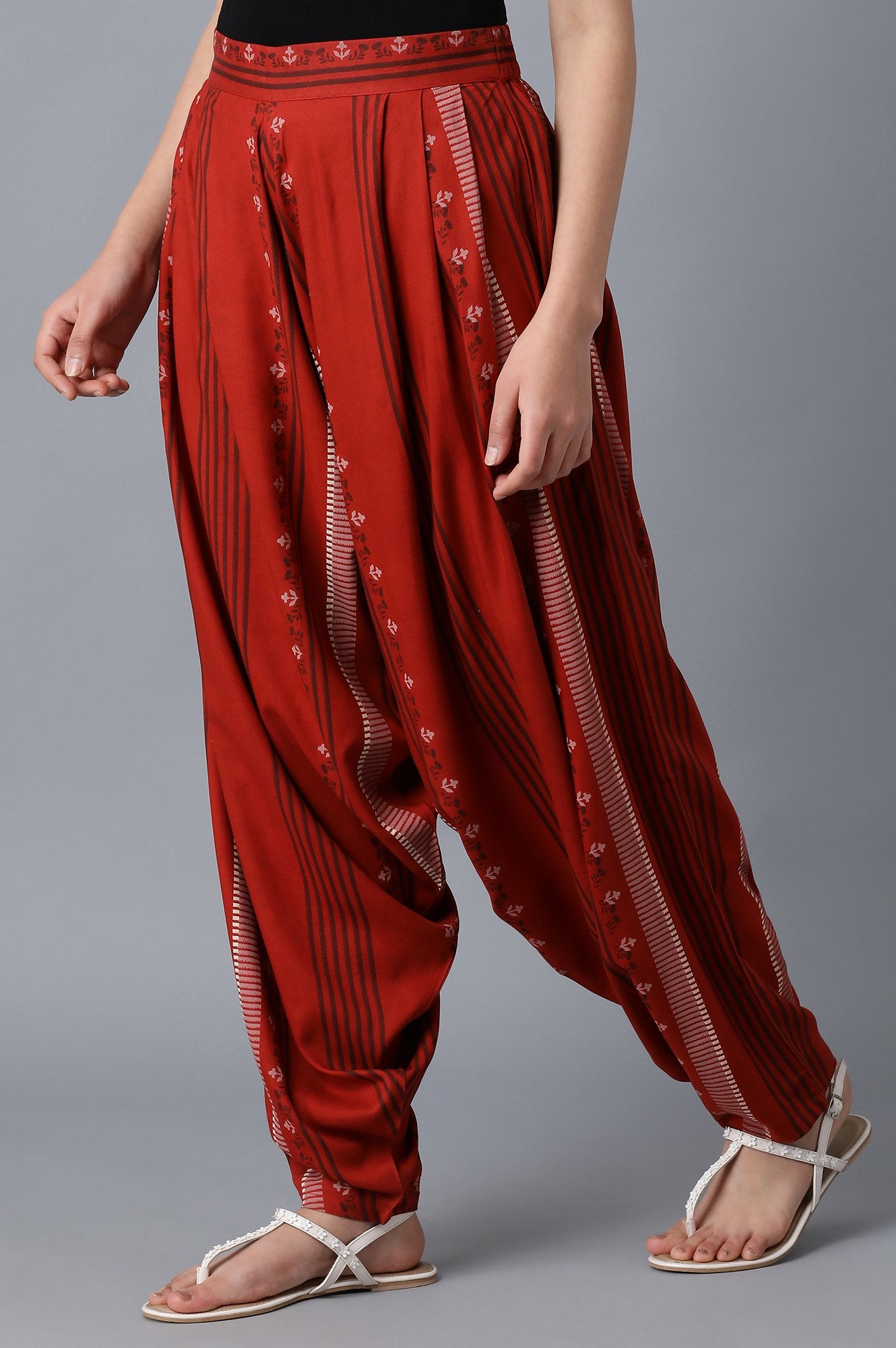 Red Printed Salwar Pants