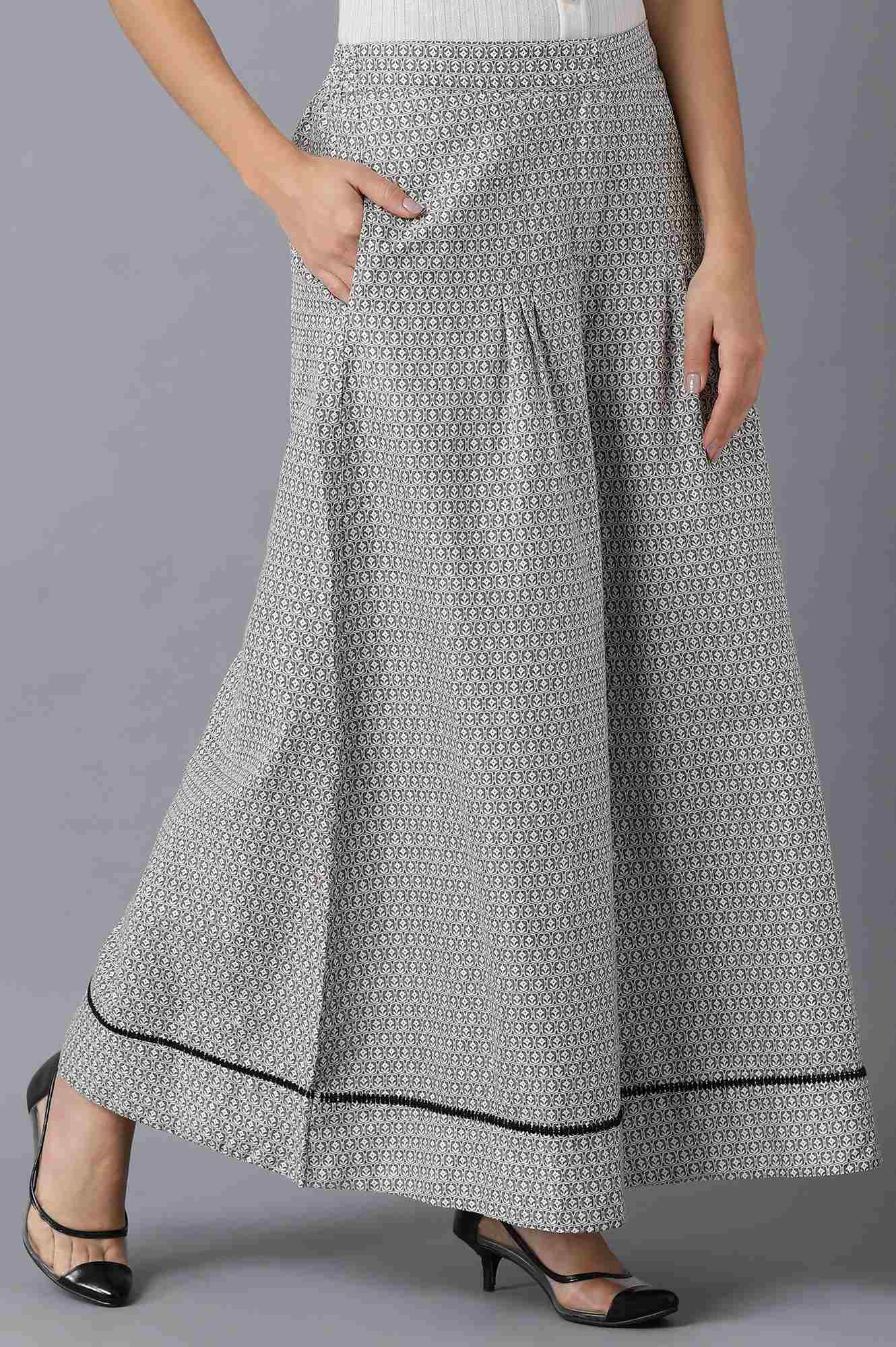 Grey Printed Culottes