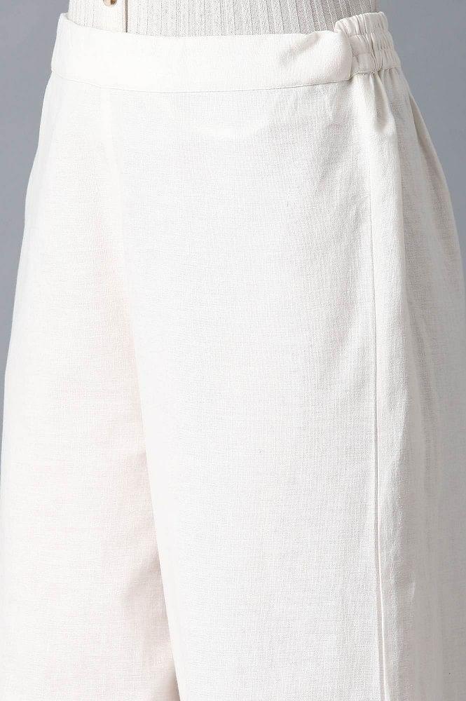 White Parallel Pants - wforwoman