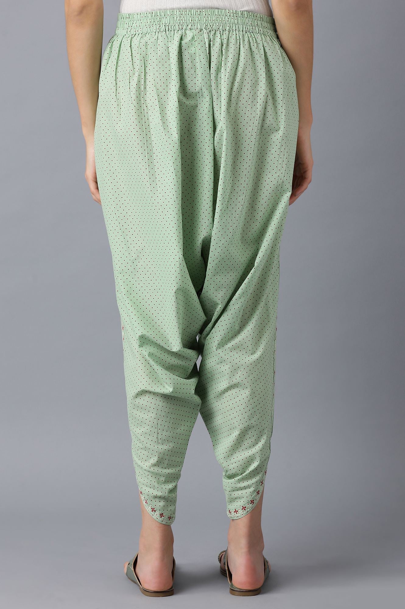 Mint Green Printed Dhoti Pants