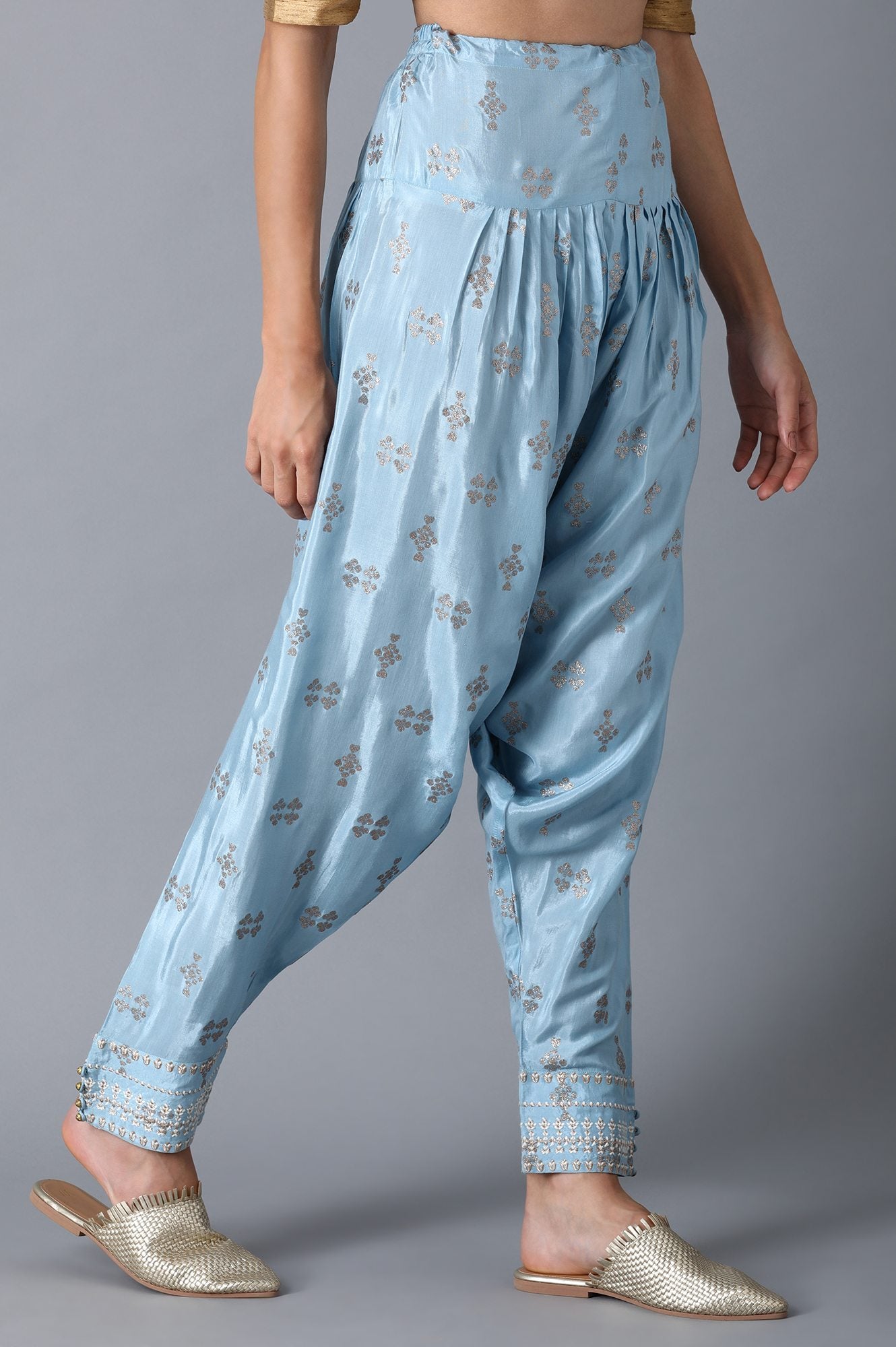 light Blue Pleated Salwar