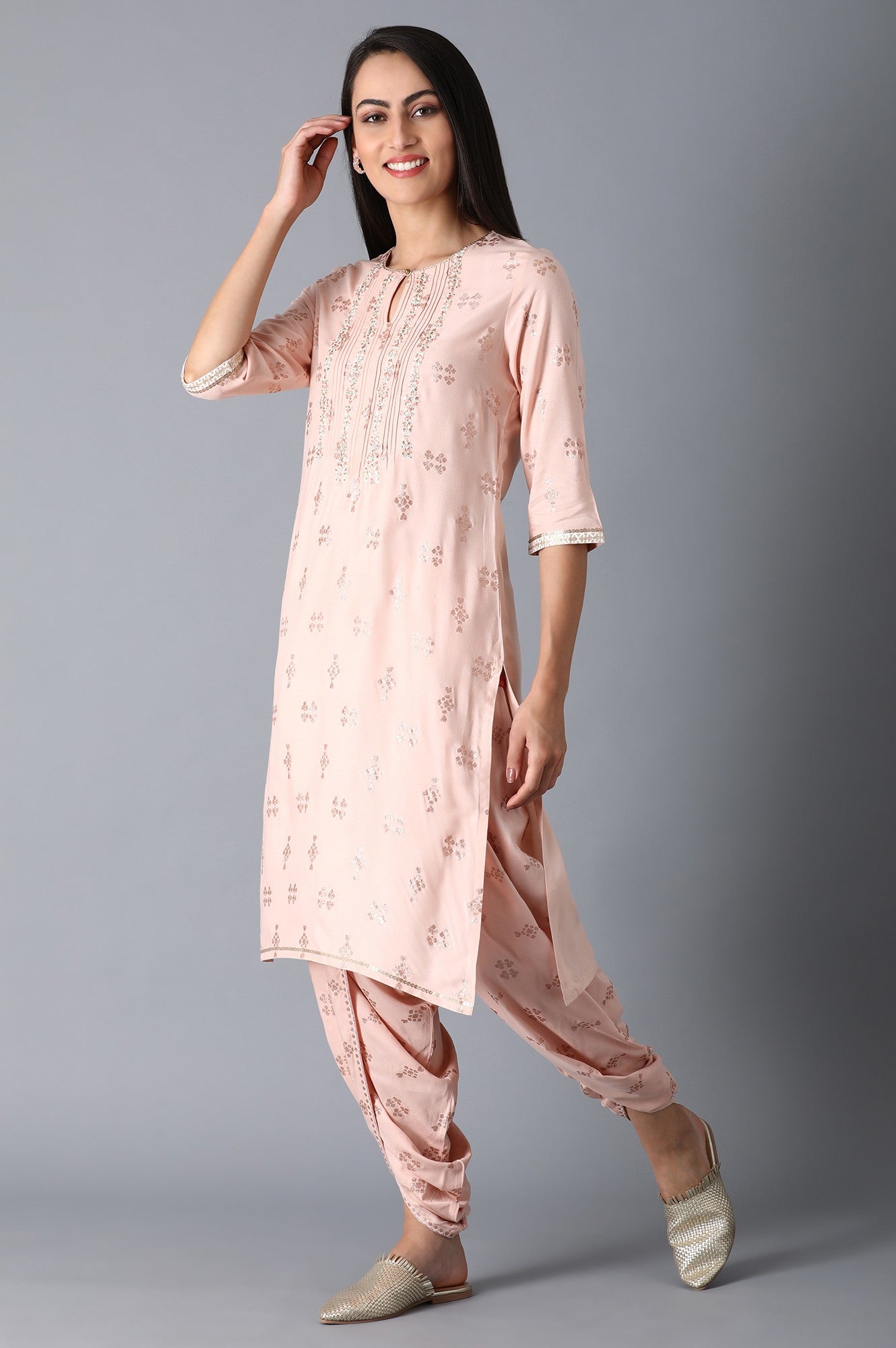 light Pink Cowl Salwar