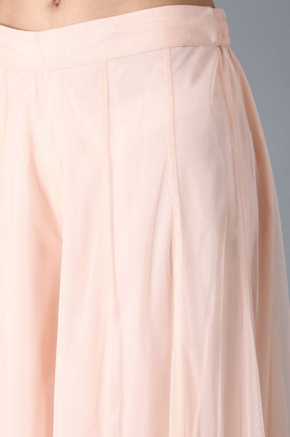 light Pink Panalled Flared Pants