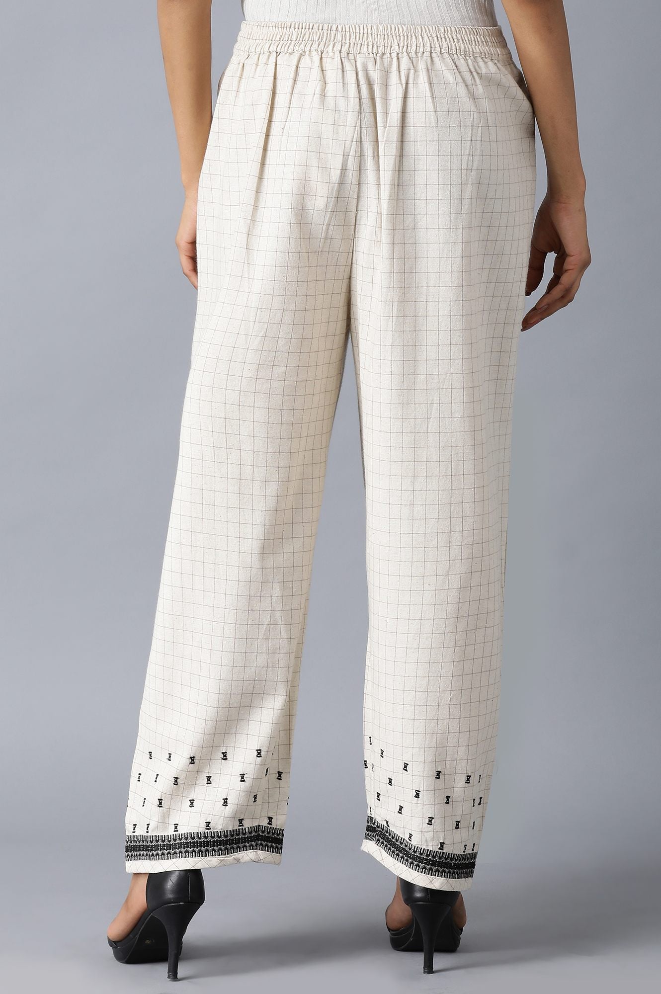 Natural Check Pants