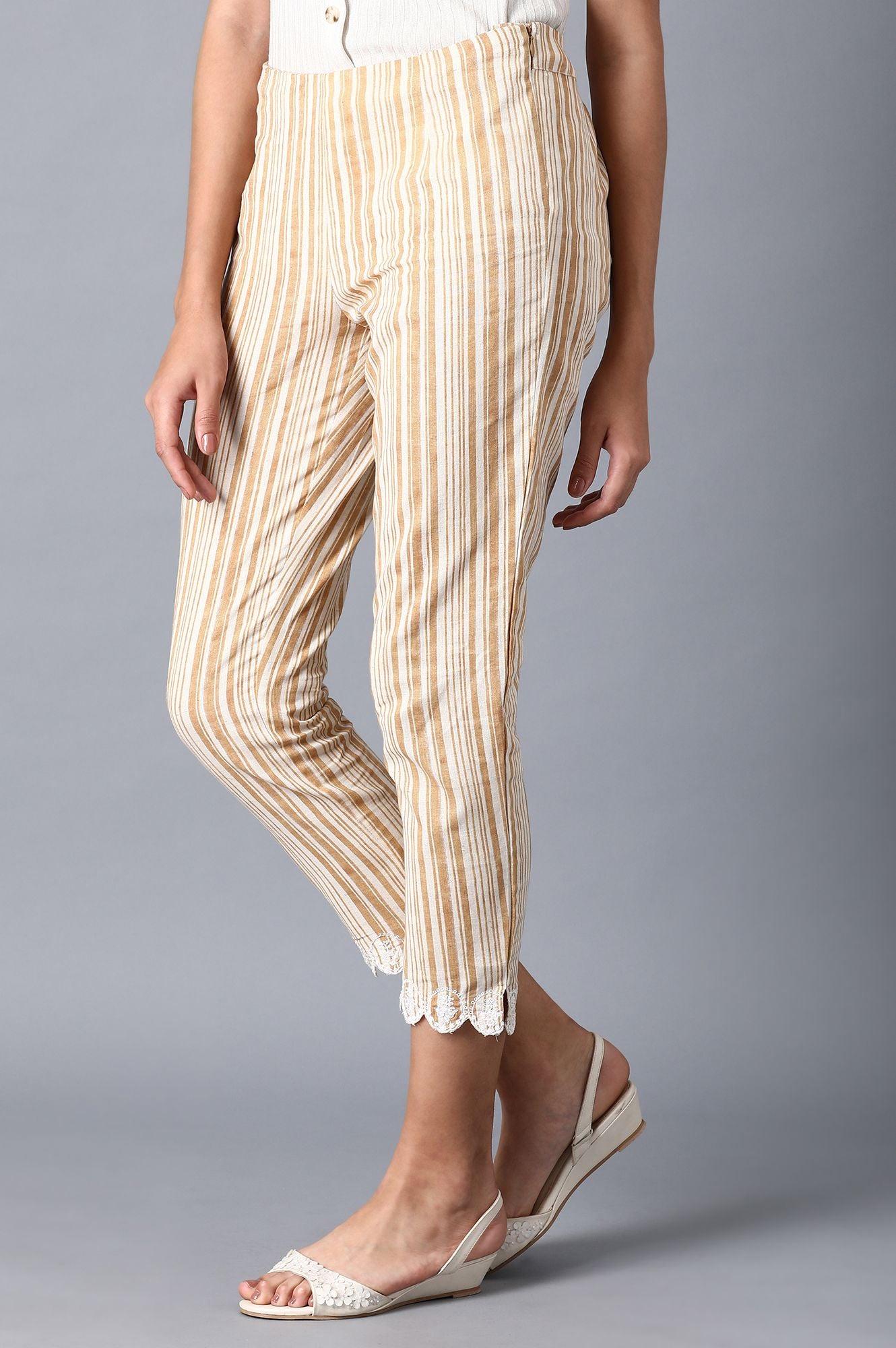 Nugget Gold Stripes Slim Pants - wforwoman