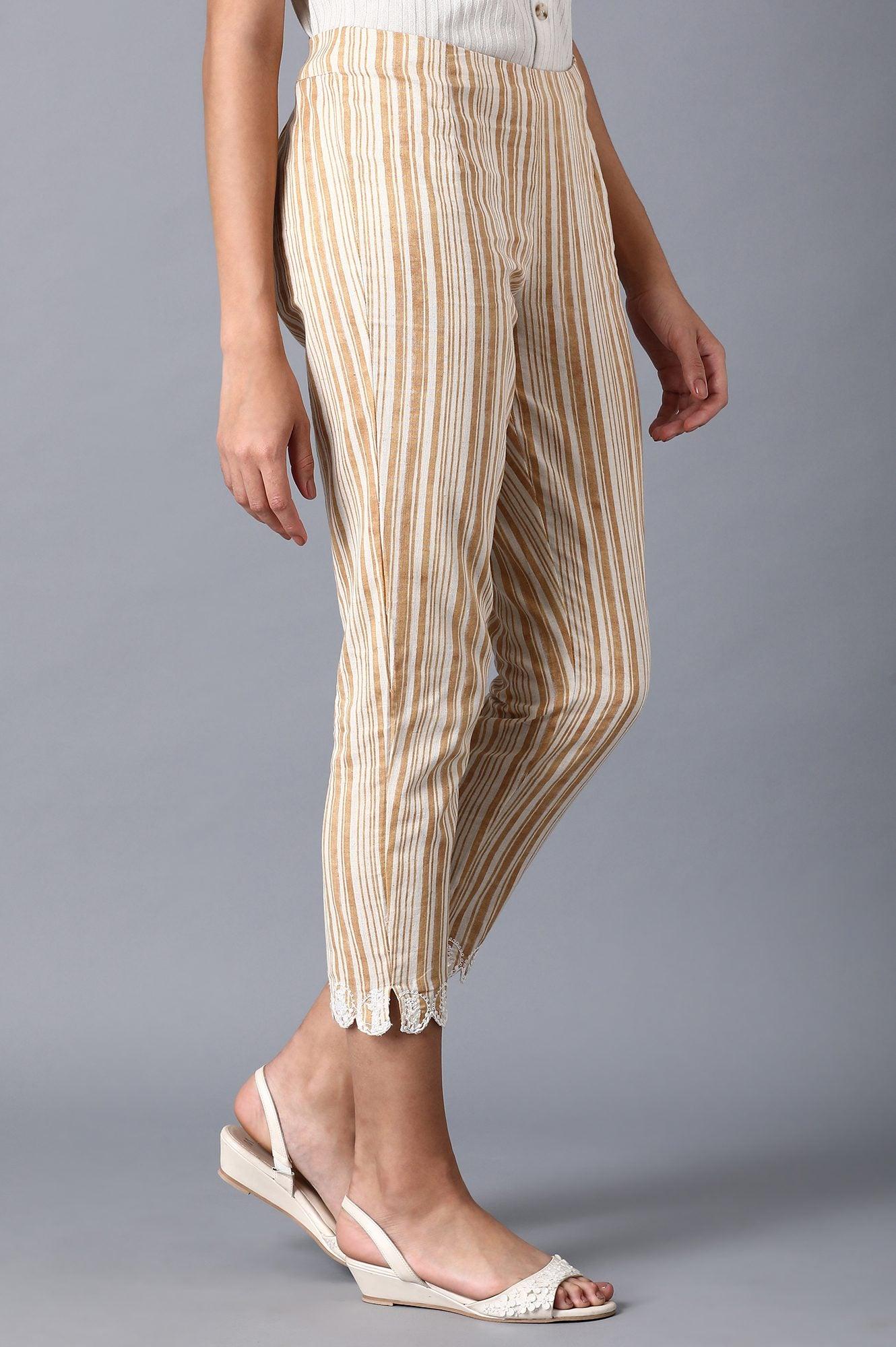 Nugget Gold Stripes Slim Pants - wforwoman