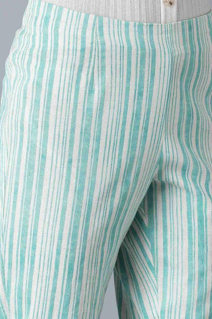 Light Blue Stripes Slim Pants - wforwoman