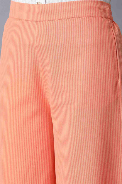 Bright Orange Striped Parallel Pants - wforwoman