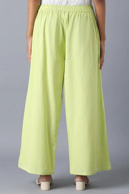 Lime Stripe Printed Parallel Pants - wforwoman