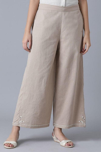 Beige Parallel Pants - wforwoman