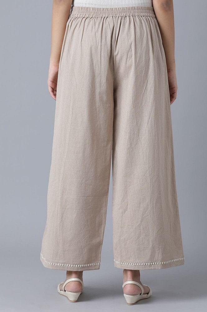 Beige Parallel Pants - wforwoman