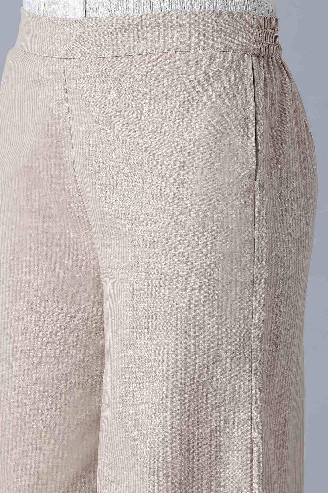 Beige Parallel Pants - wforwoman