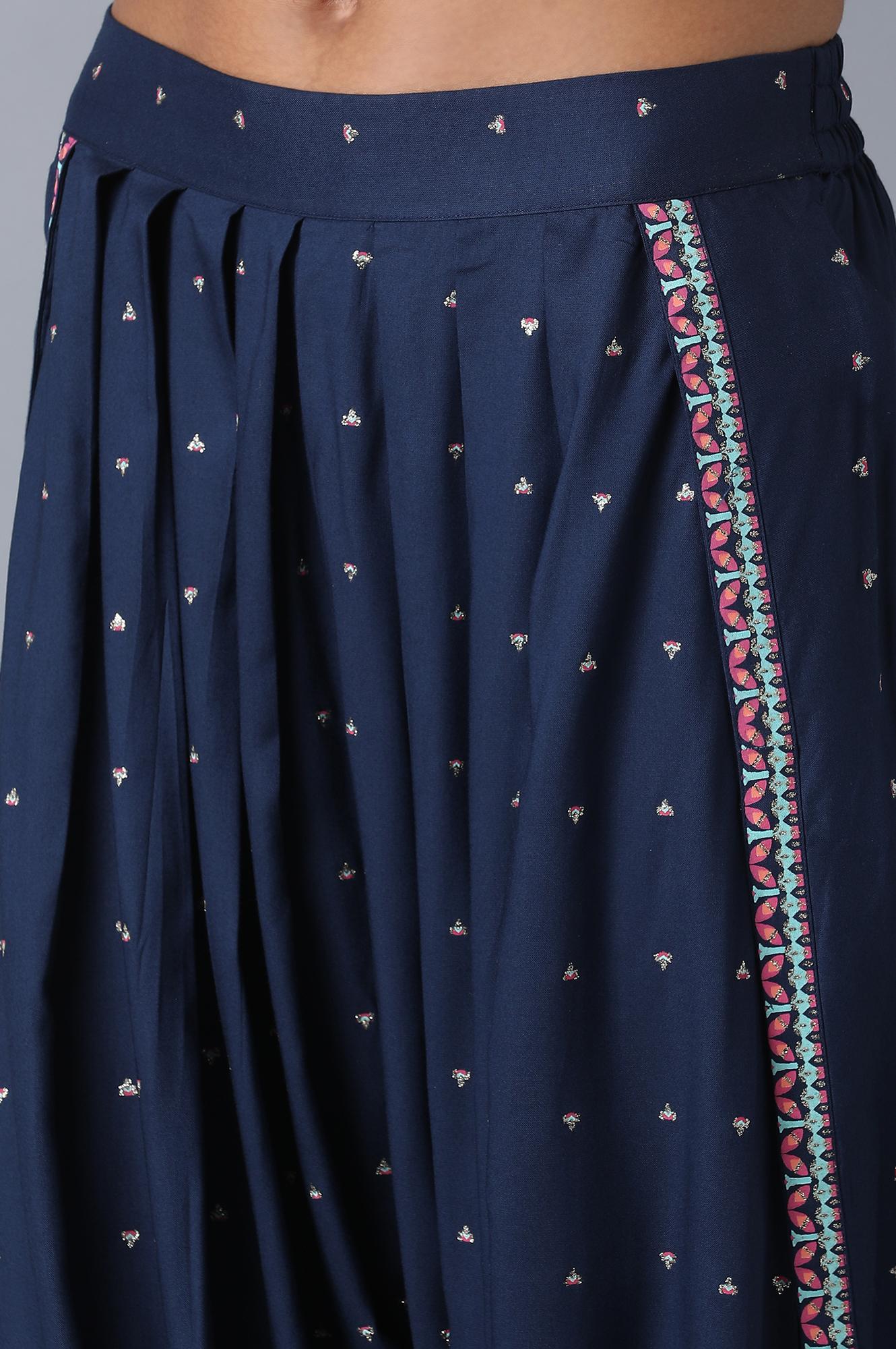 Navy Blue Cowl Salwar