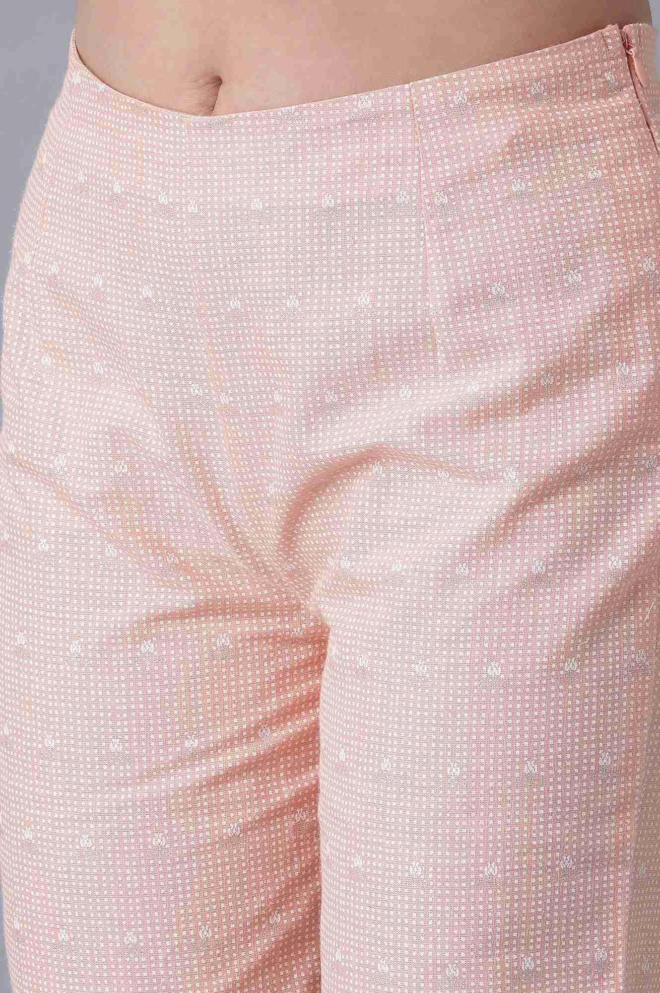 Peach Printed Slim Pants - wforwoman