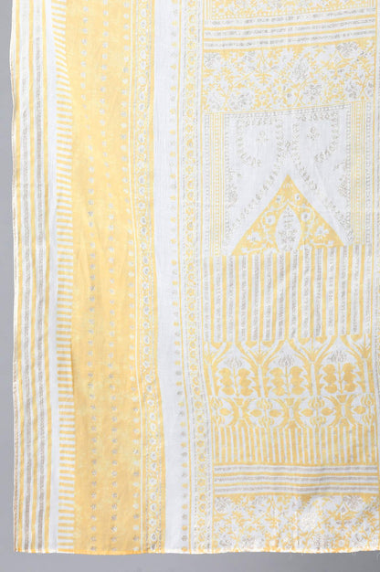 Yellow Glitter Print Dupatta