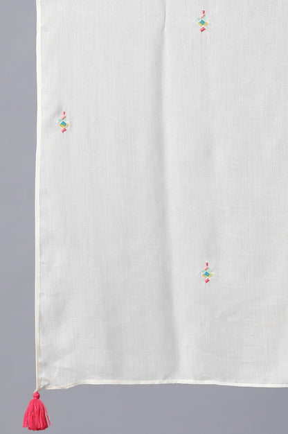 Ecru Embroidered Drape