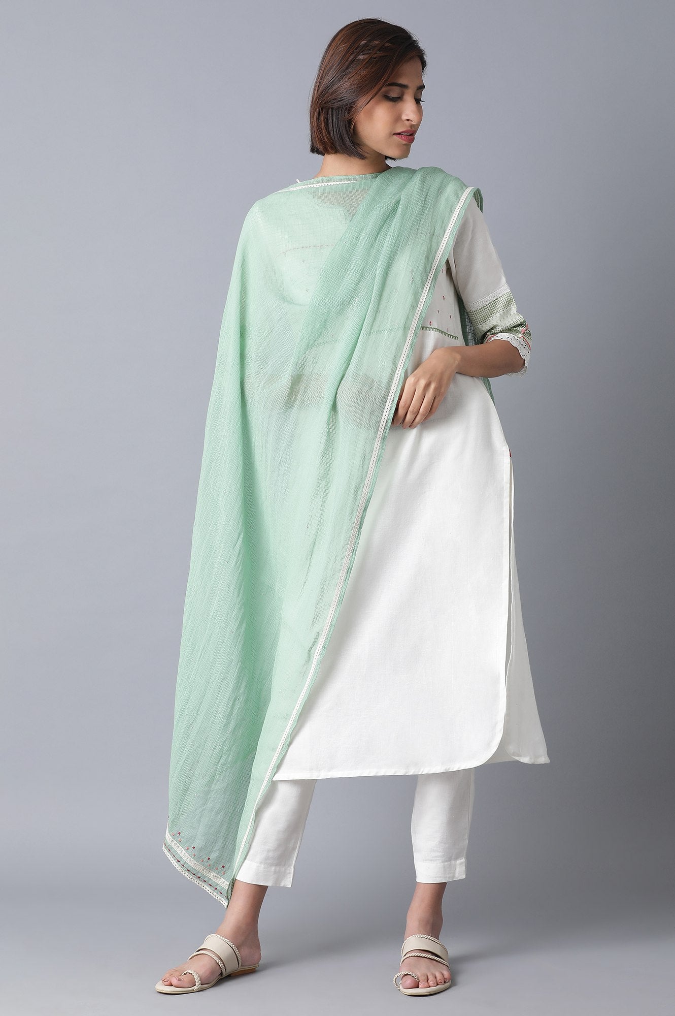 Light Green Kota Drape