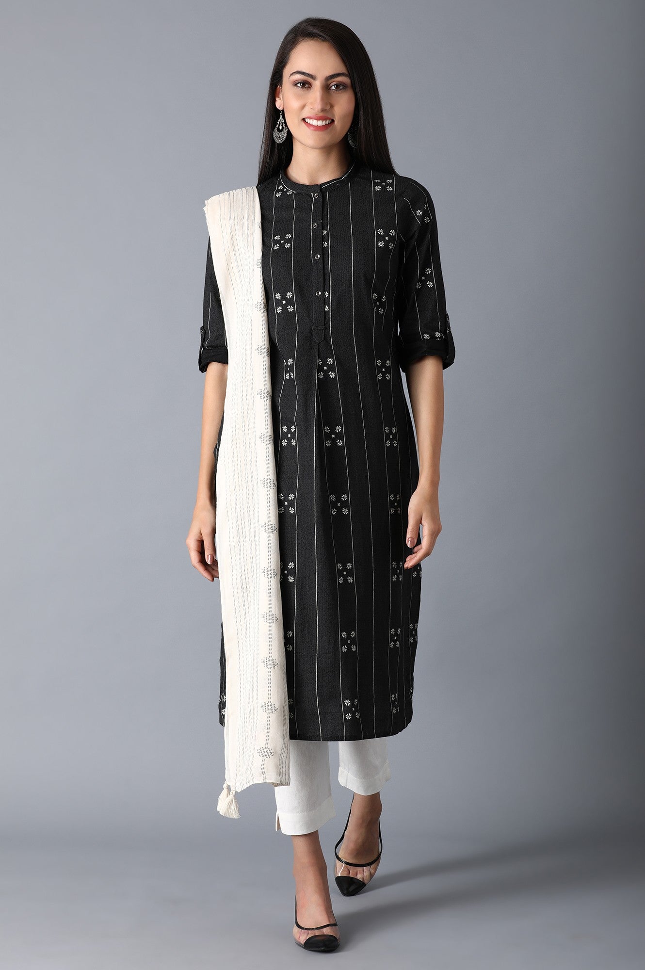 Ecru Printed Dupatta