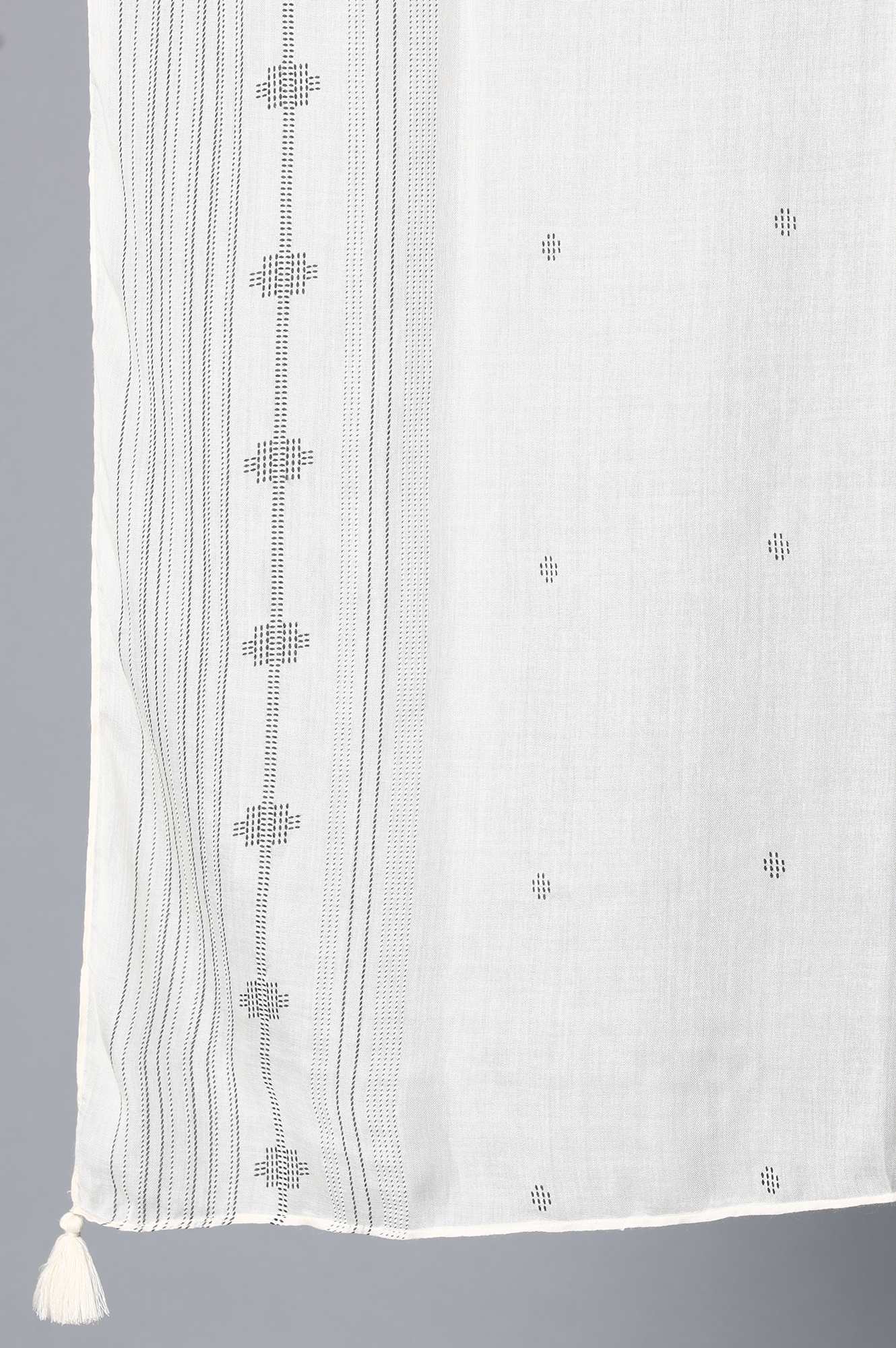 Ecru Printed Dupatta